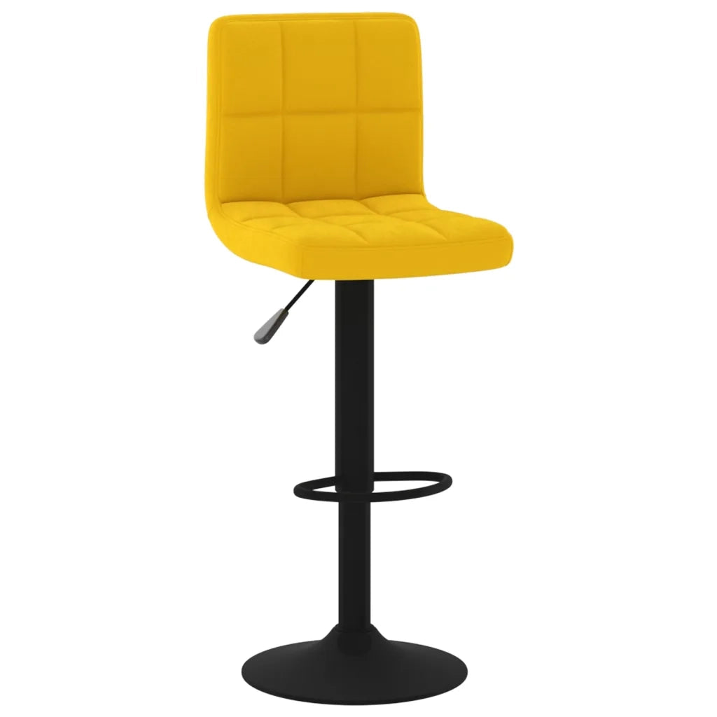 Sgabelli da Bar 2 pz Giallo Senape in Velluto cod mxl 55741