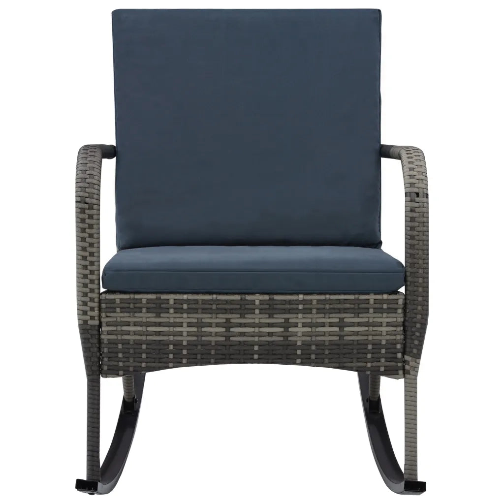 Sedia a Dondolo da Giardino | Sedie da Esterno in Polyrattan Antracite