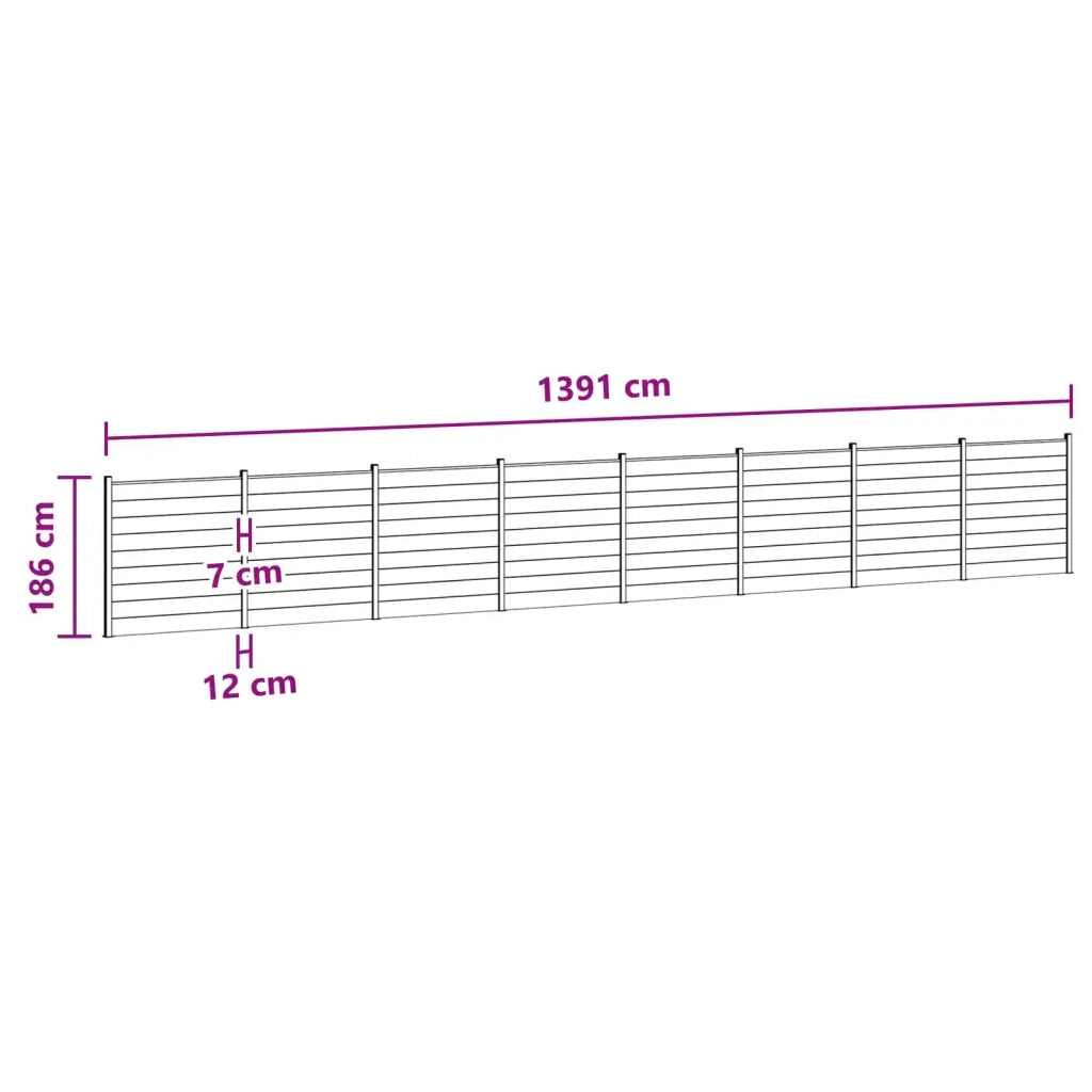Pannello di Recinzione 8 pcs WPC e Alluminio Nero