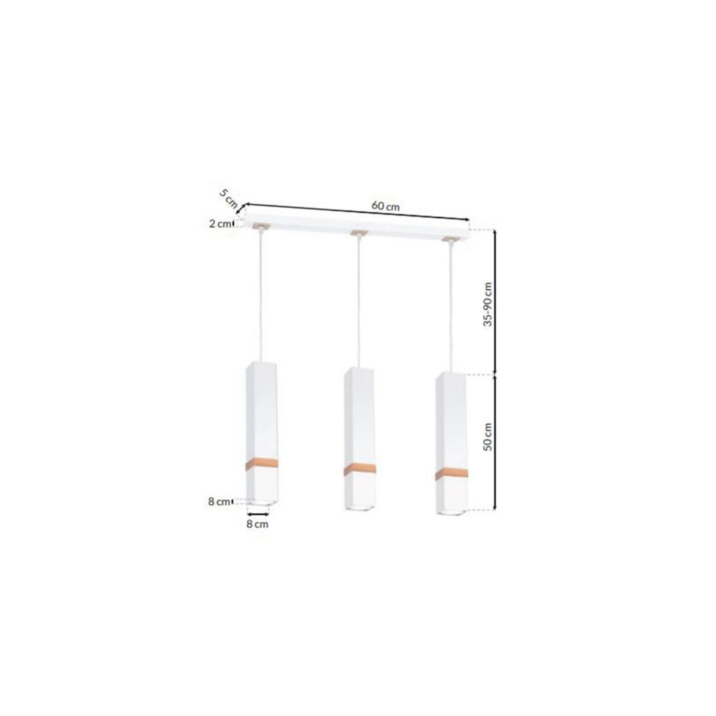 Lampadario sospeso Milagro Vidar 3xGU10 35W bianco