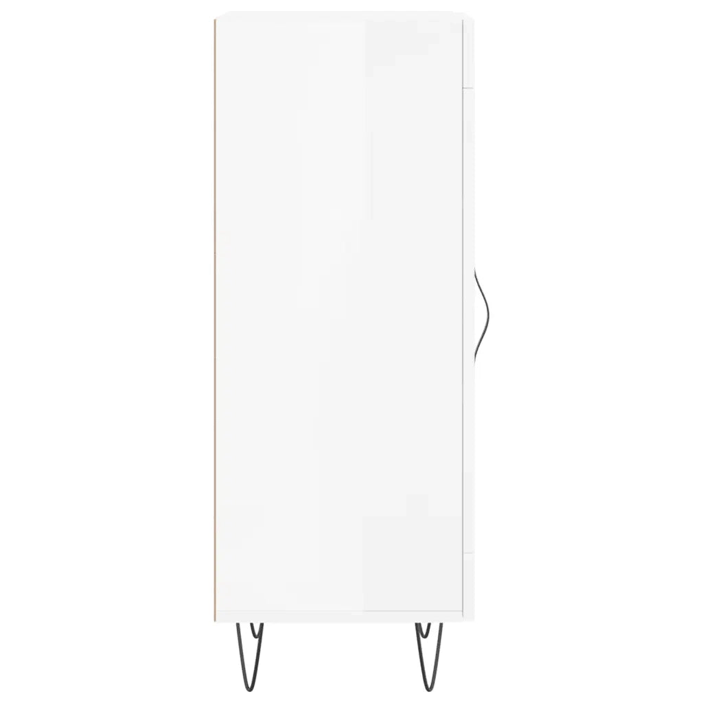 Credenza Bianco Lucido 34,5x34x90 cm in Legno Multistrato 828790