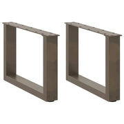 Set di 2 gambe per tavolino a forma di U 50 x 30 cm supporto robusto design moderno con piedini livellatori acciaio naturale 02_0057379