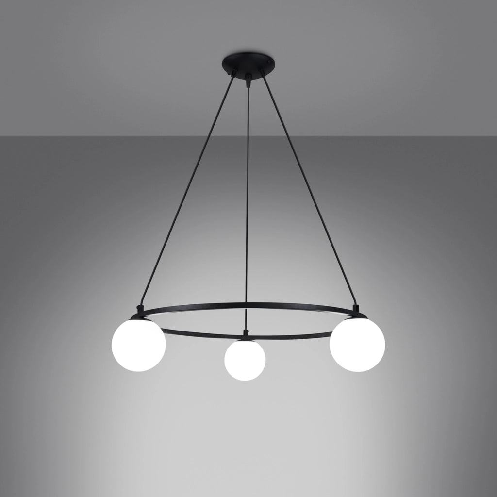 Lampada da soffitto YOLI French Sky in acciaio nero e vetro 3x8W LED G9 IP20