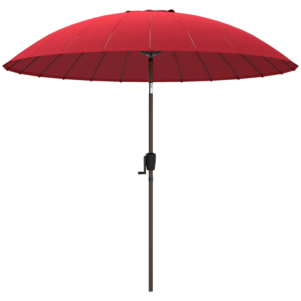 Ombrellone da Giardino Rotondo Inclinabile ¨C Xylo ¨C Rosso Diametro 260 cm con Manovella