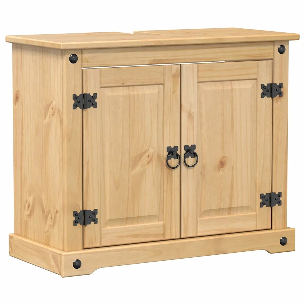 Set Mobili da Bagno 4 pz Corona in Legno Massello di Pino 3334634