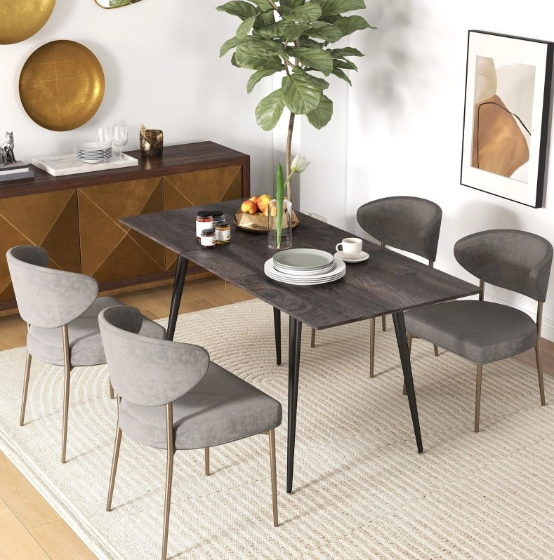 Tavolo da pranzo allungabile grigio 120-160 x 75 cm