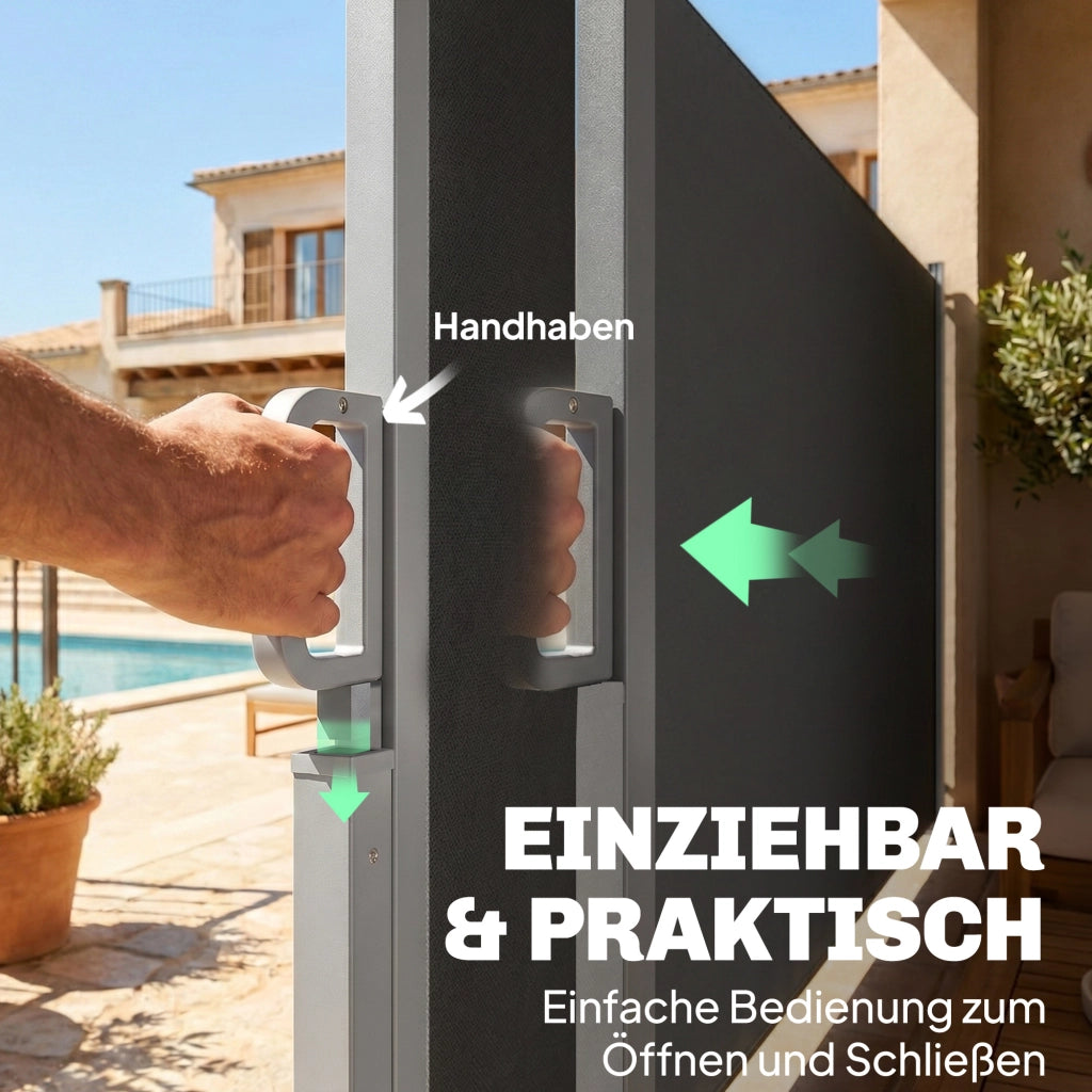 Tenda da sole estraibile laterale ¨C zephmum ¨C 420x185 cm, grigio scuro