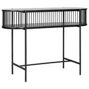 Consolle Moderna con 1 Ripiano e Schienale a Doghe 120 x 42 cm Nera stile moderno