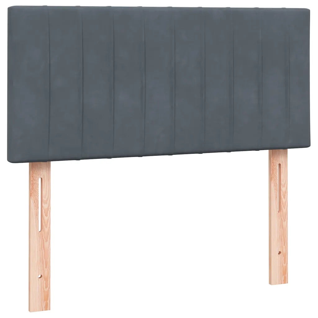 Giroletto a Molle con Materasso Grigio Scuro 80x220 cm Velluto 3318304