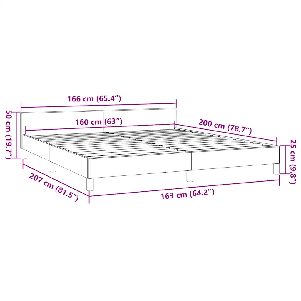 Giroletto con Testiera senza Materasso-Struttura Letto Crema 160x200 cm