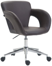 Sedia da ufficio Edison in similpelle marrone