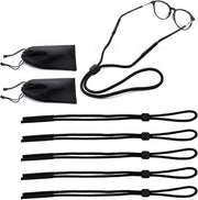 5 set di cerchioni sportivi regolabili per occhiali - cinghia morbida per occhiali con tasche di stoccaggio