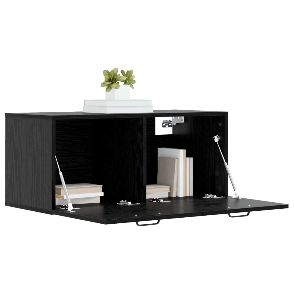 Armadietto a muro A parete Rovere nero 80 x 36,5 x 35 cm 8009819