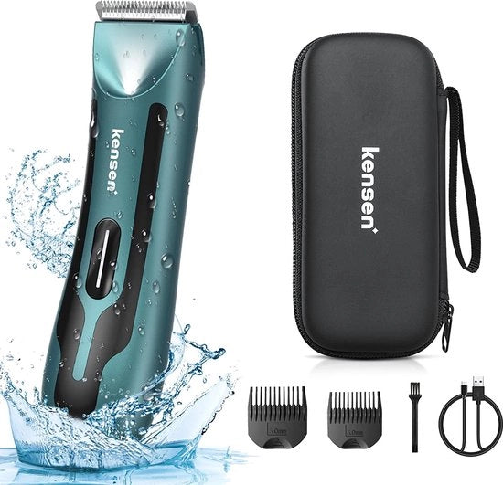 Rasatrice peli corporali uomo, Trimmer elettromedico per aree intime e pube, idroresistente, adatto per uso umido e secco, con LED, Trimmer per capelli superflui uomo