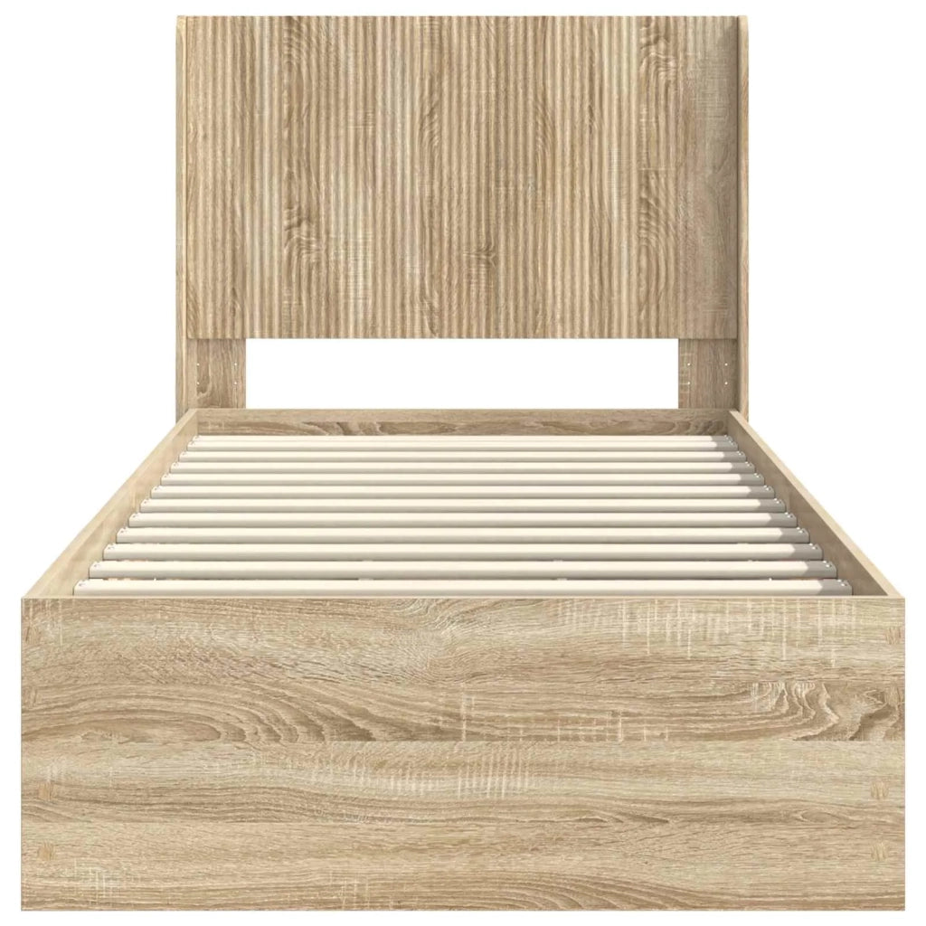 Struttura del letto con stoccaggio e testata Rovere Sonoma 3413991