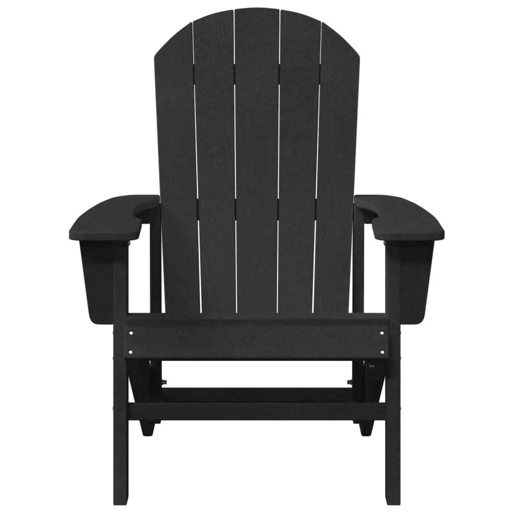 Sedia da Giardino | Sedia Adirondack Nero 82 x 74 x 92 cm HDPE
