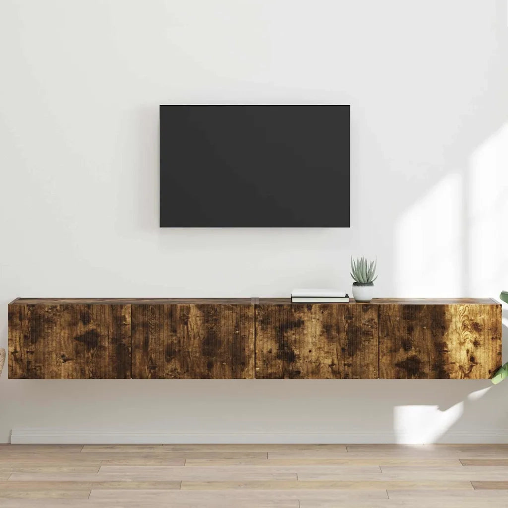 Mobile TV da parete 2 pcs Rovere fumé 98 x 31 x 29,5 cm 892240