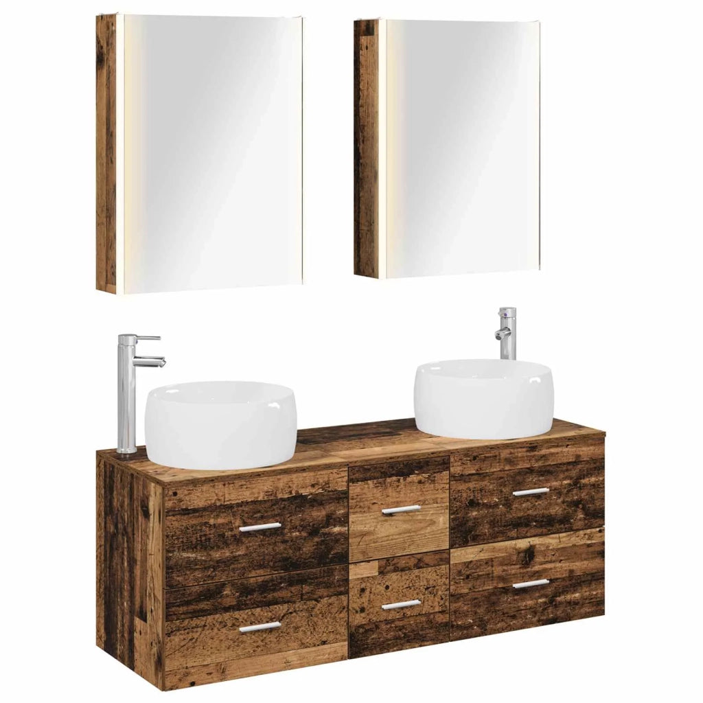 Set di mobili per il bagno 5 pcs Legno antico 3407053
