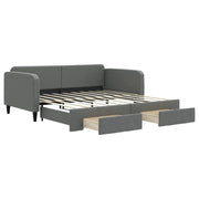 Divano letto | Sof¨¤ letto | Letto singolo Estraibile Cassetti Grigio Scuro 90x190cm Tessuto