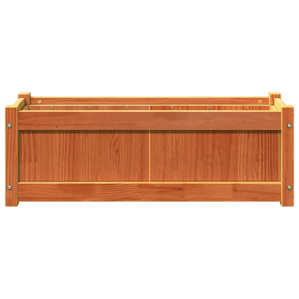 Fioriere da Giardino 2pz Marrone Cera Legno Massello di Pino 837454