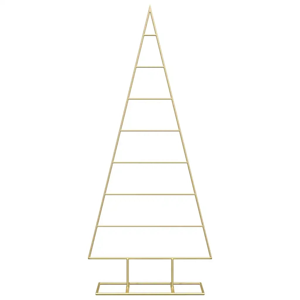 Albero di Natale in metallo con supporto-Decorazioni natalizie Oro 125 cm 729968