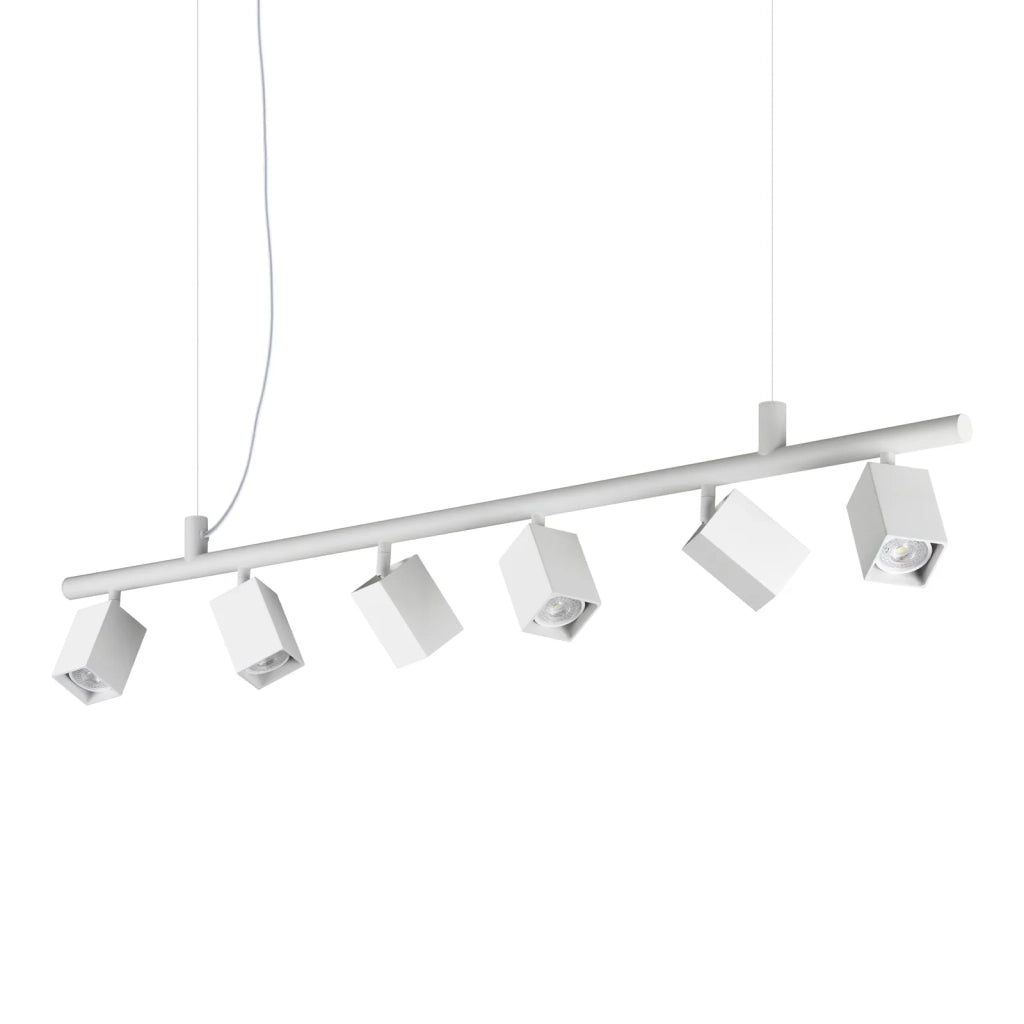 Lampada A Sospensione Dynamite 6 Luci Gu10 Bianca