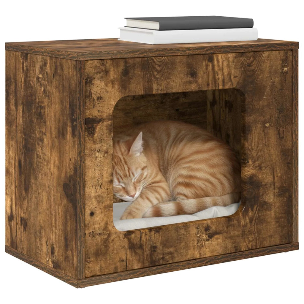 Casa per Gatti Rovere fumé 51 x 30 x 42,5 cm Legno multistrato