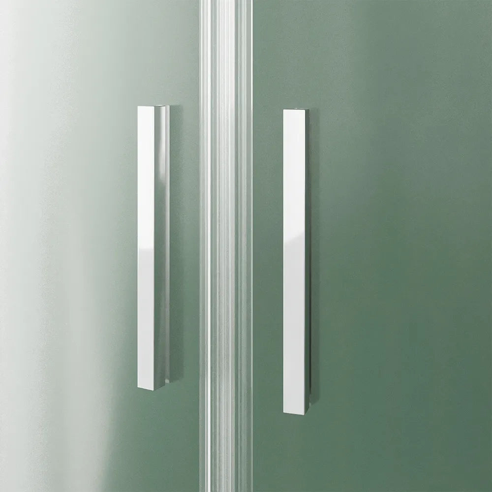 Box doccia semicircolare 80x80cm profili cromati slim vetro 6mm opaco h190 | Portofino