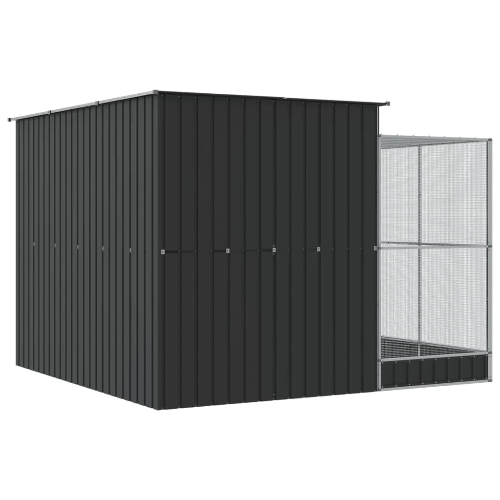 Voliera a gabbia con estensione in argento 290 x 303 x 216 cm acciaio argento 02_0045652