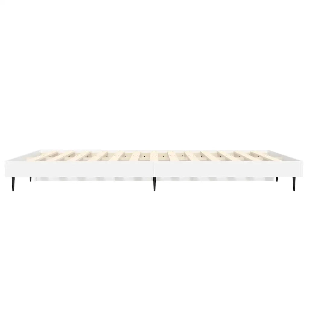 Letto matrimoniale | Letto per adulti | Giroletto Bianco Lucido 140x190 cm in Legno Multistrato
