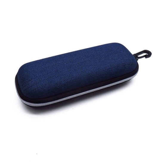 Set di protezioni per occhiali da vista universali con cerniera rigida (3 pezzi), coprischermature per occhiali in grigio, blu e nero.
