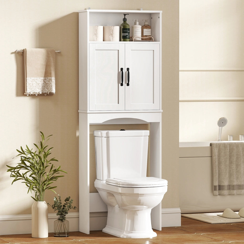 Armadietto per Bagno con 2 Ante ¨C Zephmum ¨C Bianco 64x21x173,5 cm