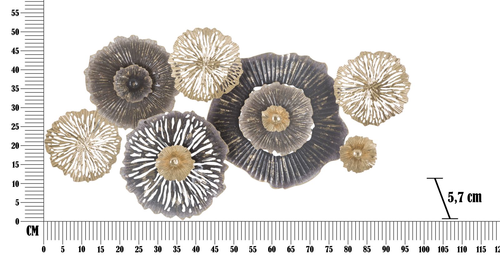 Pannello Browny 96,5x5,7x51 cm in Ferro Multicolor