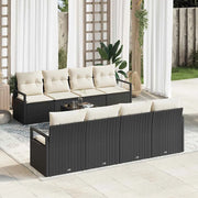 Set di divani con cuscino 7 pcs Nero e Crema polyrattan 3346307