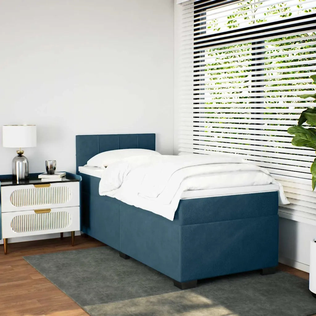 Giroletto a Molle con Materasso Blu 90x190 cm in Velluto 3288502