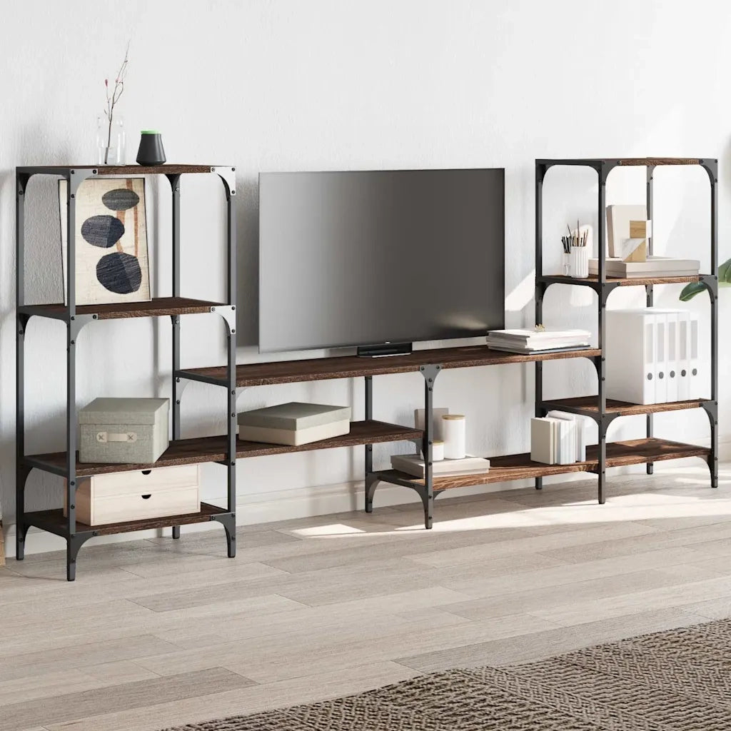 Mobile TV-Credenza per TV-Console TV Rovere Marrone 206,5x28,5x95 cm in Legno Multistrato