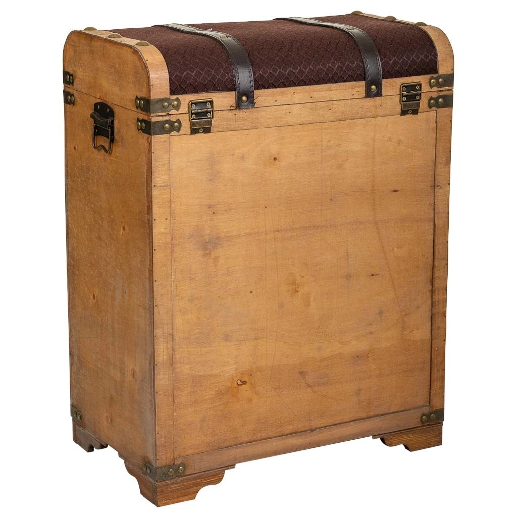 Baule portabottiglie in legno marrone 45x28x59h