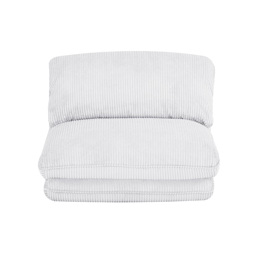 Poltrona convertibile velluto a coste grosse coste 1 posto, bianco