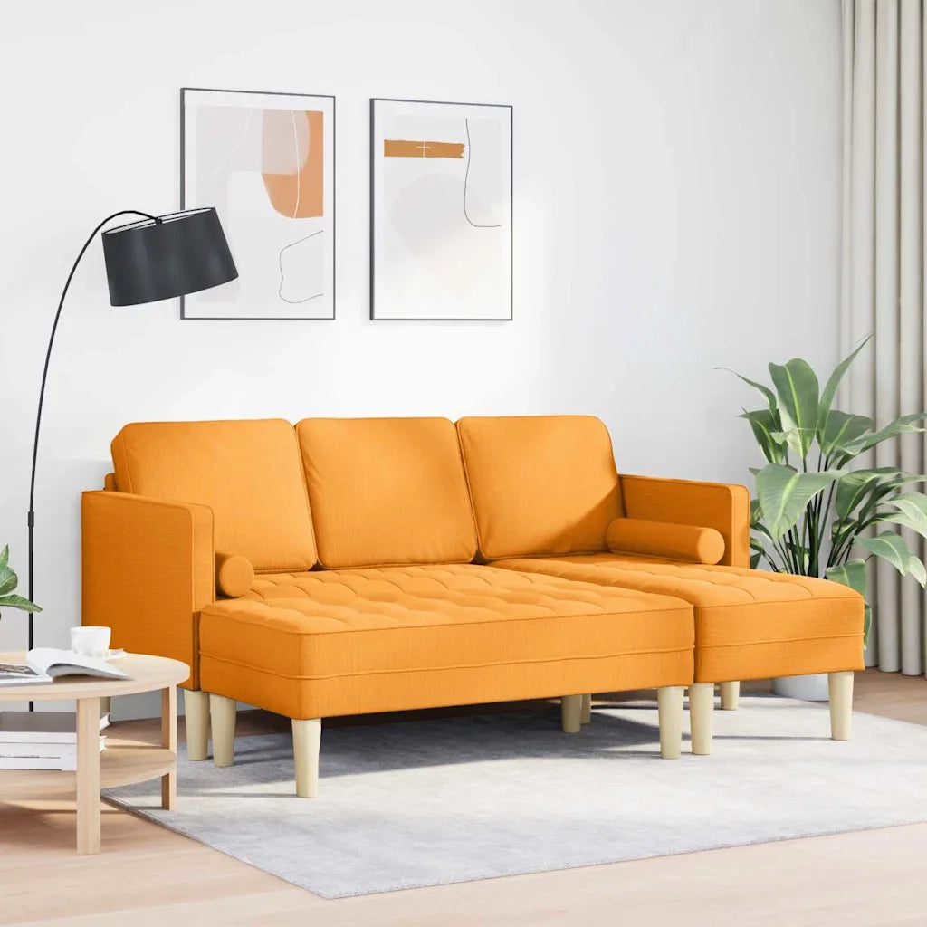 Set di divani con cuscino 2 pcs Giallo Scuro Poliestere 3329260