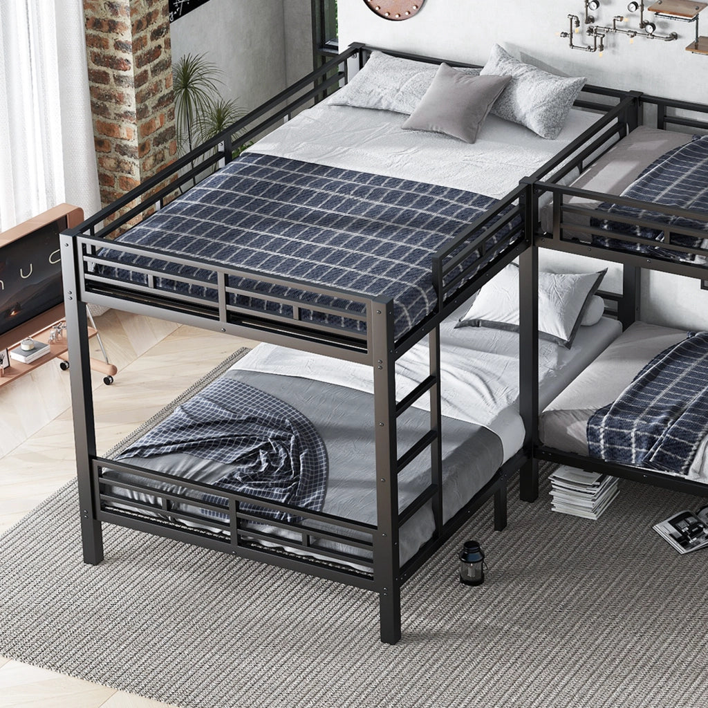 LETTO A CASTELLO 90x200 cm e 140x200 cm con scala a 3 gradini nero