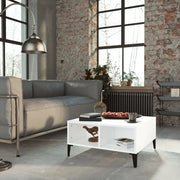 Tavolino da Salotto-Tavolino da soggiorno-Tavolo Bianco 60x60x30 cm in Legno Multistrato 881351