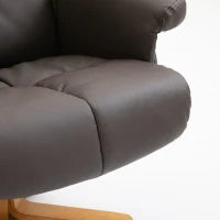 Poltrona Massaggiante Reclinabile a 145° con Pouf Poggiapiedi, 80x86x99cm, Marrone