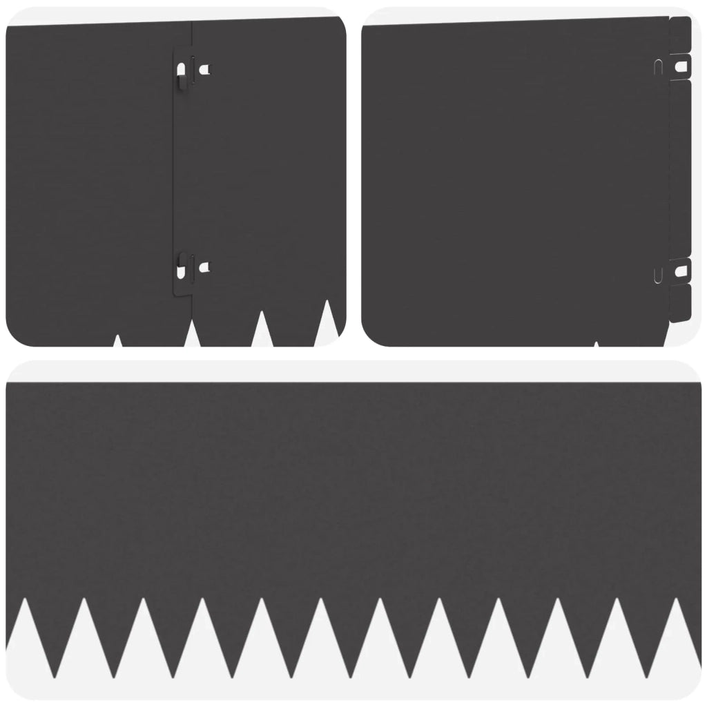 Bordura per Prato 20 pcs 103 x 25 cm Acciaio Nero 8008491