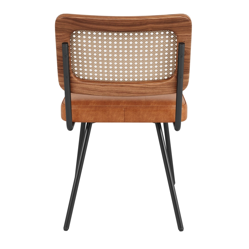 SEDIA da pranzo 61x46x79 cm in PU e metallo marrone