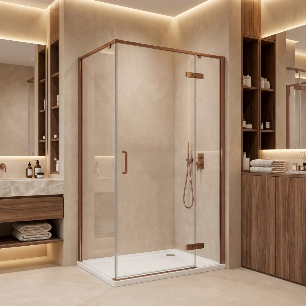 Cabina Doccia Rea Bruno 120x90 Brush Copper