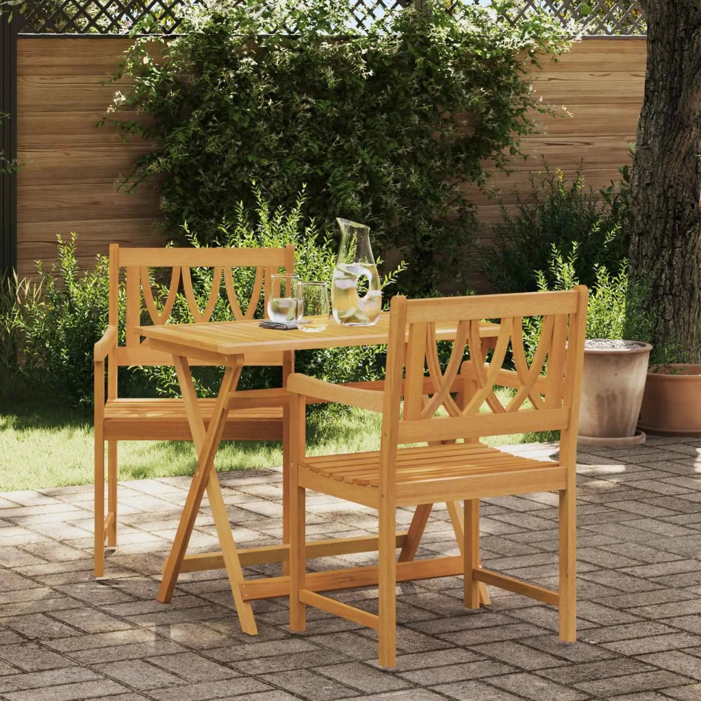 Sedie da giardino 2 pcs Naturale Legno di Acacia Massello