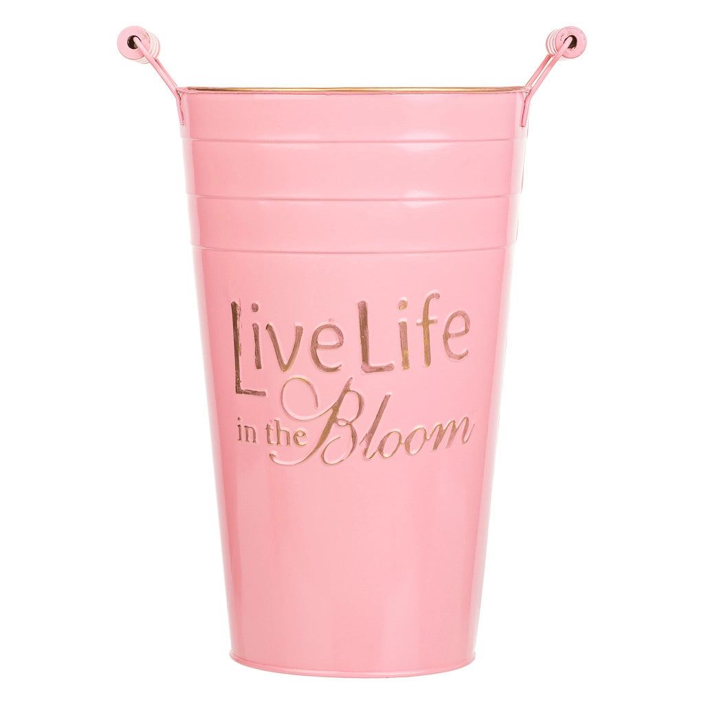 Vaso in metallo rosa 24xd19x30/32,5hb:13