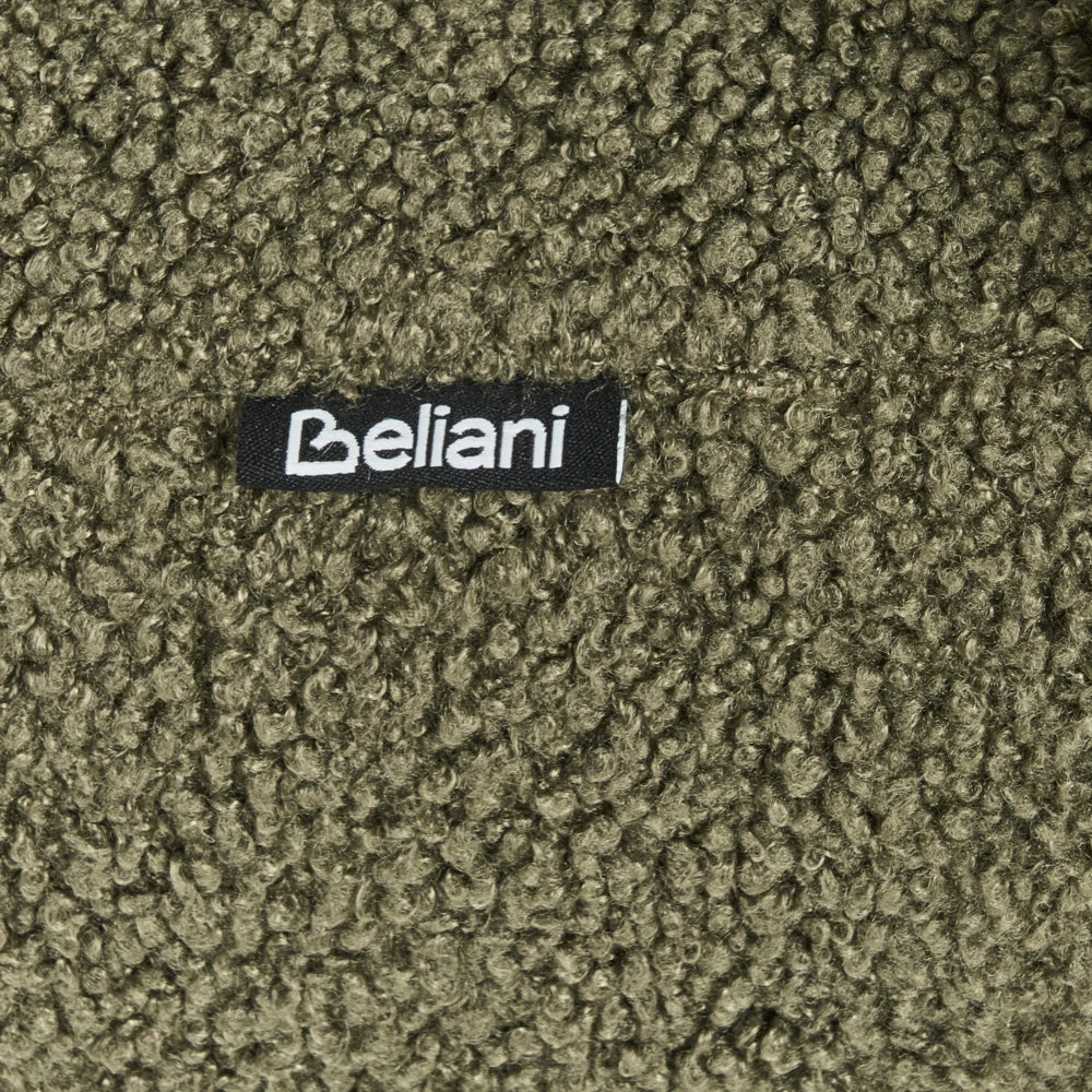 Divano a 2 posti Boucle Verde e Marrone Scuro stile retrò gambe in legno