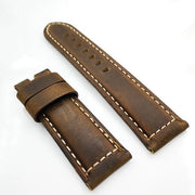 Pelle di vitello scuro 24 mm con 22 mm chiusura adatta per cintura PAM PAM111 scuro