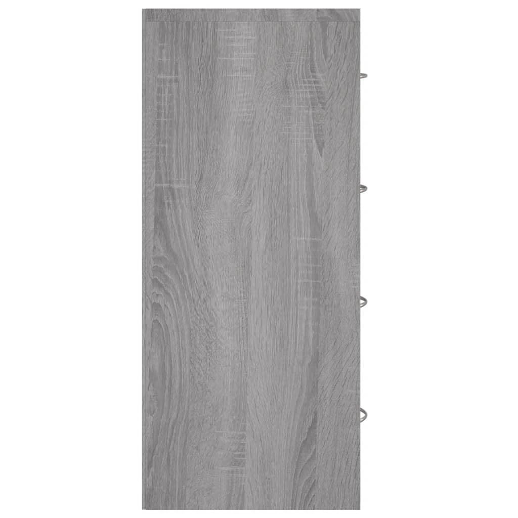 Buffet credenza cassettiera mobiletto mobile contenitore organizer per cucina soggiorno salotto con 4 cassetti 60 x 30,5 x 71 cm grigio Sonoma 02_0029755